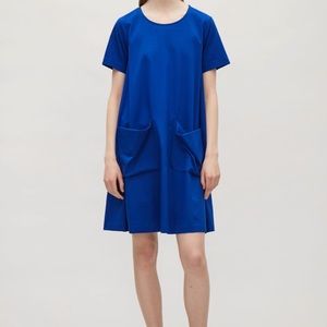 COS A-line jersey dress in cobalt
